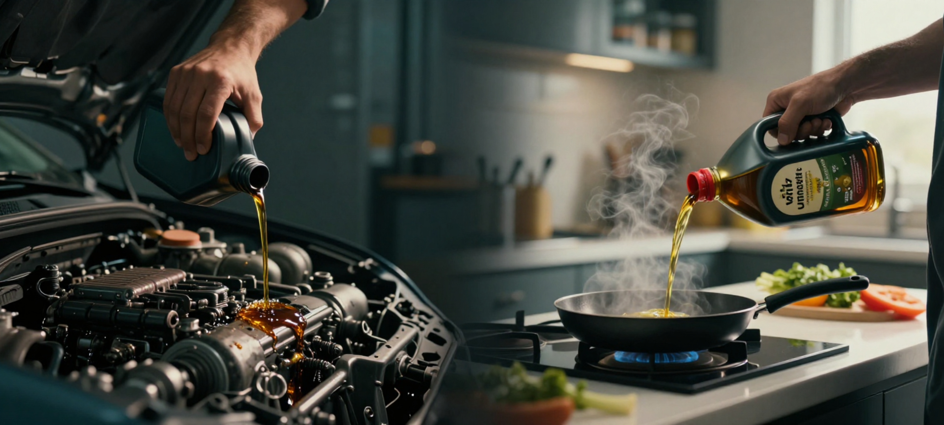 Van Motorolie naar de keuken.